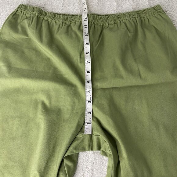 Suzanne Somers Green Floral Embroidered Elastic‎ Waist Pull On Pants Women’s 1X - Picture 9 of 10